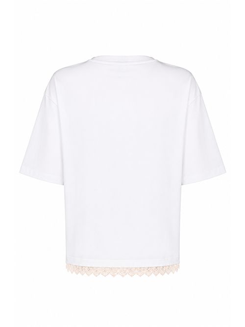 T-shirt Dalai in cotone con pizzo Bianco Liviana Conti | L6SW70A01-0
